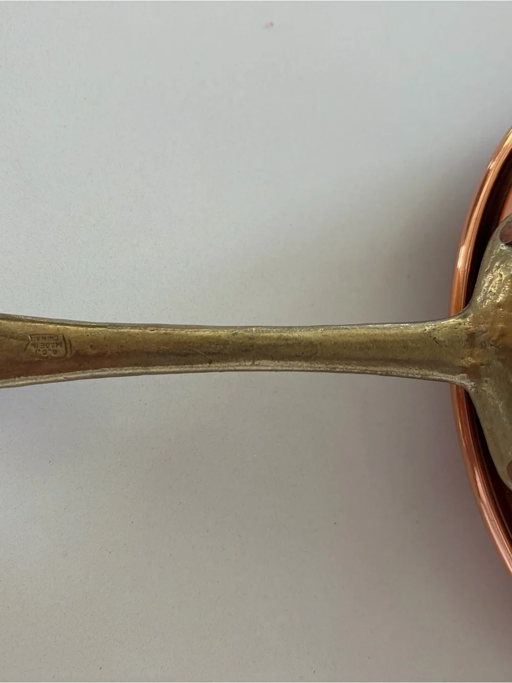 Copper Berry or Tea Strainer with Brass Handle